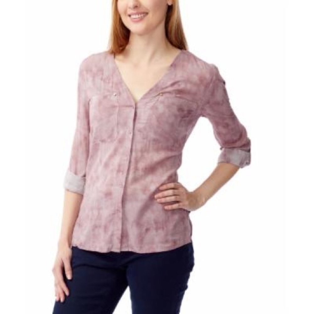 V-Neck Button-Down Shirt